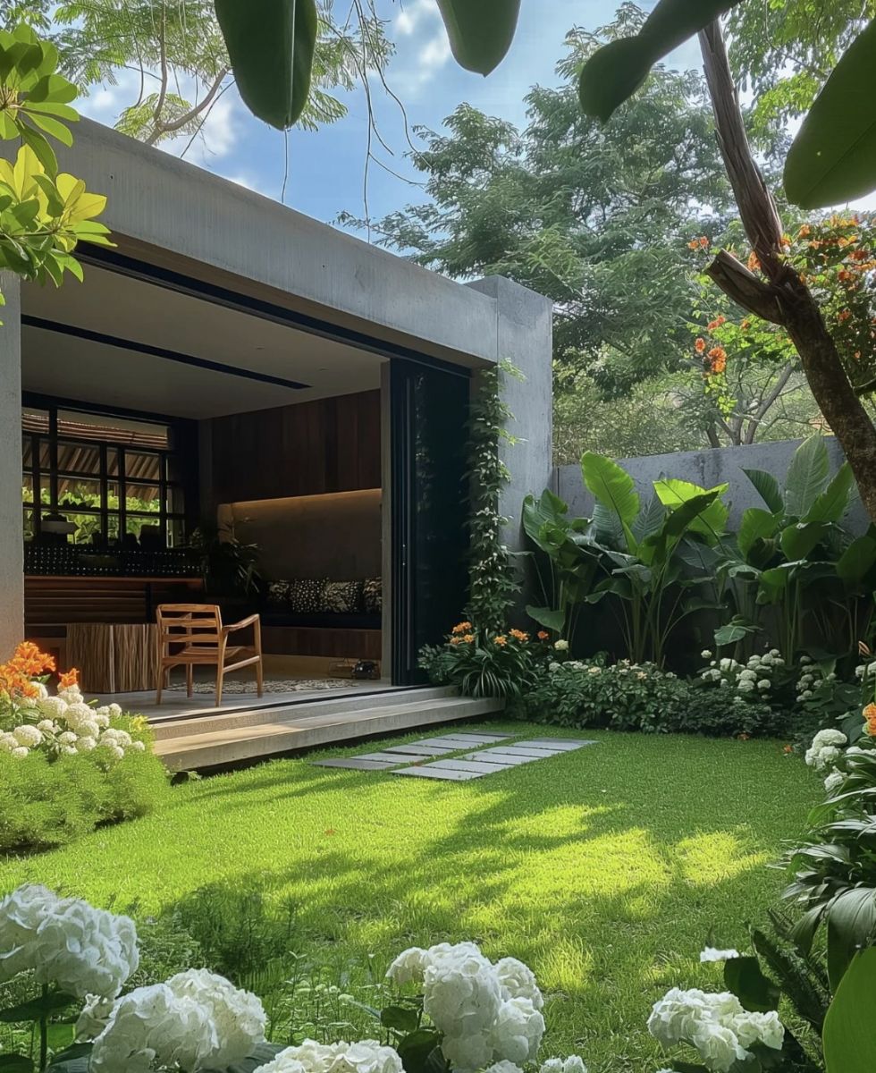sân vườn phía sau nhà zions